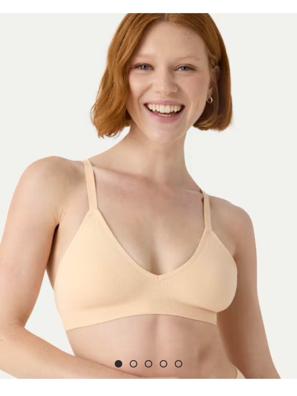 Bombas Women’s Seamless Triangle Bralette Size M/L Wheat Beige Adjustable Straps